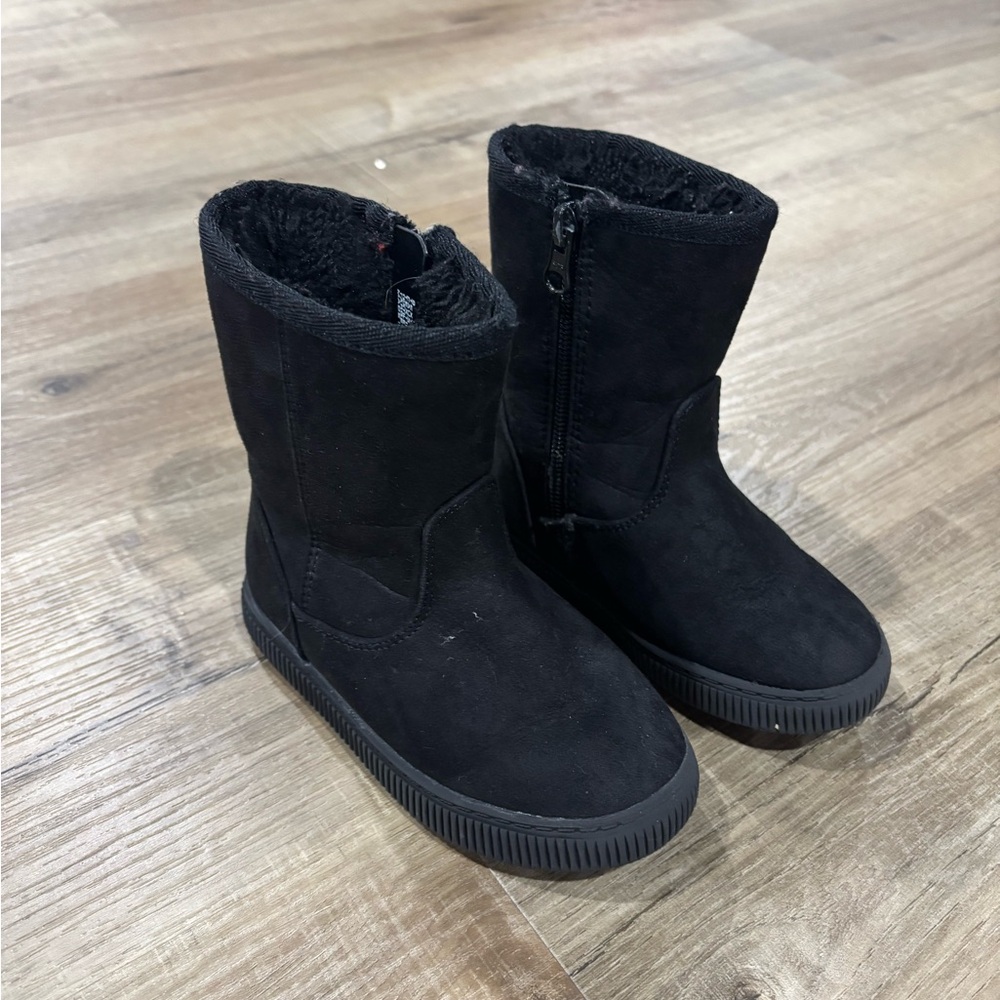 Cat & Jack Black Faux Suede Girls Boots 8T